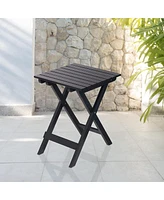 Slickblue Folding Square Wooden Side Table - Outdoor Portable for Lounge Use