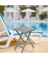 Slickblue Folding Square Wooden Side Table - Outdoor Portable Table for Lounge Use