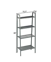 Slickblue Metal 4-Tier Ladder Shelf Bookcase Multi-Functional Plant and Flower Display Stand