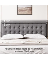 gaomon Full Size Platform Bed with Adjustable Linen Button Tufted Headboard