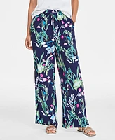 On 34th Women's Printed Drawstring Wide-Leg Pants, Created for Macy's