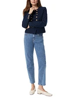 Sam Edelman Women's Fiona Double-Breasted Denim Blazer