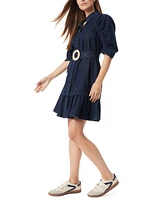 Sam Edelman Women's Ferry Cotton Belted Tiered Mini Dress