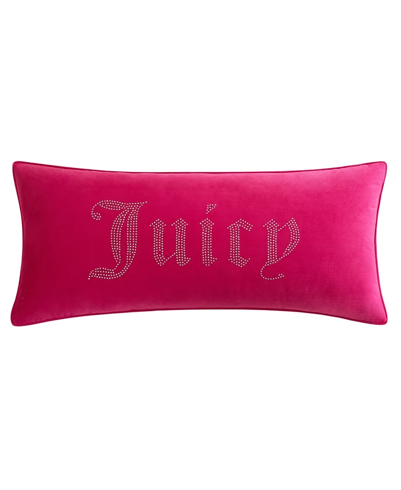 Juicy Couture Silver-Tone Rhinestone Decorative Pillow, 16" x 36"