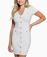 Guess Women's Palm Button-Front Textured Mini Dress