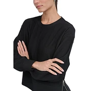 Dkny Sport Women's Tech Ribbed Side-Zip Sweatshirt