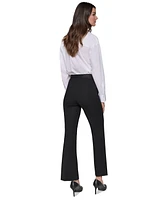 Karl Lagerfeld Paris Petite Mid-Rise Logo-Waistband Pants