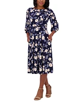 Jessica Howard Women's Floral-Print Midi Fit & Flare Dress