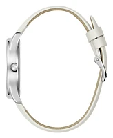 Guess Women's Analog White Genuine Leather Watch, 36mm