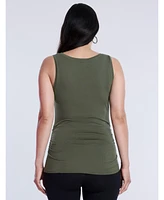 Motherhood Maternity Scoop Neck Side-Ruched Tank Top