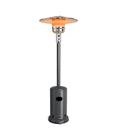 Sugift 50000 Btu Stainless Steel Propane Patio Heater with Trip over Protection-Gray