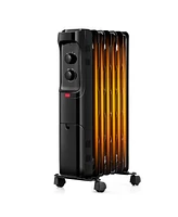 Skonyon 1500W Oil Filled Portable Radiator Space Heater with Adjustable Thermostat-Black