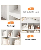 Gaomon -Cubby Kids Bookshelf Bookcase Toddlers Playhouse Cabinet Shelf