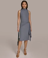 Donna Karan New York Women's Mock-Neck Sleeveless Dress