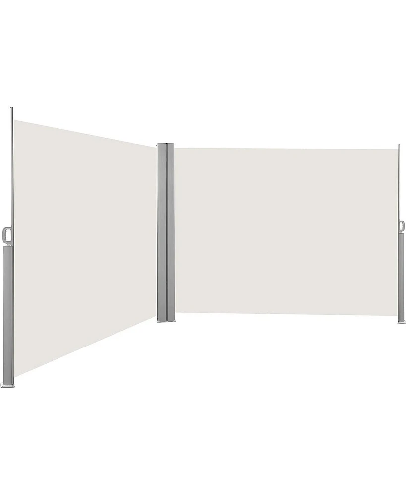 Slickblue Retractable Double-Sided Awning Screen Divider for Patio for Outdoor Privacy