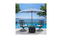 Slickblue Patio Steel Bistro Dining Table with Umbrella Hole – Square Outdoor Coffee Table for Porch, Backyard, Garden