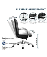 Slickblue Ergonomic Low Back Leather Office Chair Stylish Swivel for Comfort and Support