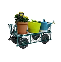 Slickblue Pneumatic Tire Garden Cart – Durable Utility Wagon with Removable Sides for Easy Loading