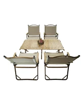 Slickblue Multi-Function Foldable Dining Set Portable Table with 4 Folding Chairs for Indoor & Outdoor