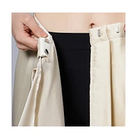 One Minute Saree Women's Tia Cream Monochrome Satin Ready to Wear Sari