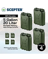 Scepter Bpa Durable 5 Gallon 20 Liter Portable Water Storage Container (4 Pack)