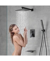 Slickblue Waterfall Tub and Shower Faucet Set For Rain Shower System