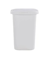 Rubbermaid 13.25 Gallon Rectangular Spring-Top Lid Wastebasket Trash Can, White