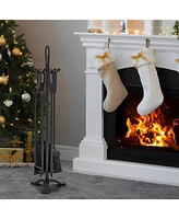 Sugift 5 Pieces Fireplace Tool Set Fireplace Accessories with Poker