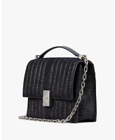 Kate Spade New York Deco Quilted Glitter Suede Chain Shoulder Bag