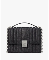 Kate Spade New York Deco Quilted Glitter Suede Chain Shoulder Bag