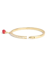 Coach Faux Stone Cherry Cluster Charm Bangle Bracelet