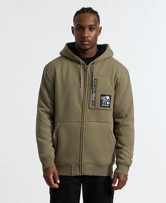 Ecko Unltd Men's Printed Zip Sherpa Hoodie