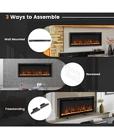 Skonyon Electric Fireplace in-Wall Recessed with Remote Control and Adjustable Color and Brightness-42 inches