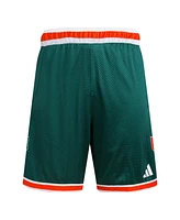 Adidas Men's Green Miami Hurricanes Swingman Replica Basketball Shorts