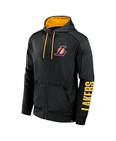 Fanatics Men's Black Los Angeles Lakers Baller Defender Performance Full-Zip Hoodie