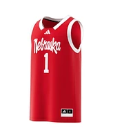 Adidas Men's 1 Scarlet Nebraska Huskers Replica Swingman Jersey