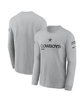 Nike Men's Gray Dallas Cowboys 2024 Salute to Service Long Sleeve T-Shirt