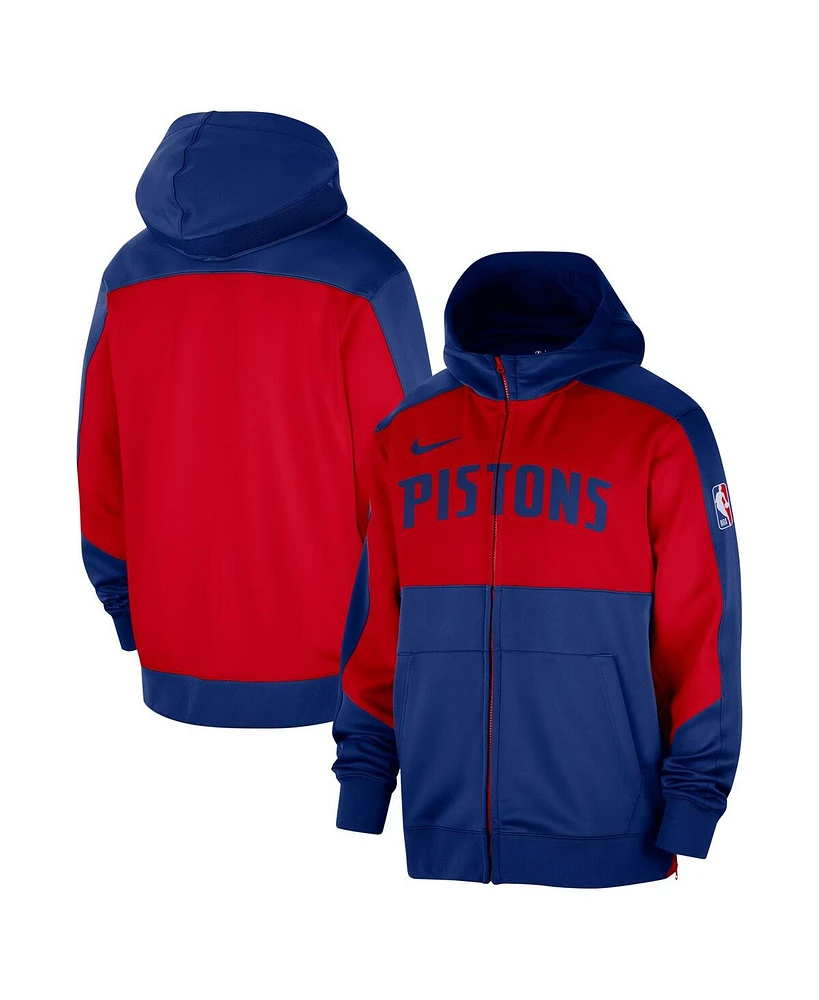 Nike Men's Blue Detroit Pistons Authentic On-court Showtime Performance Full-Zip Hoodie