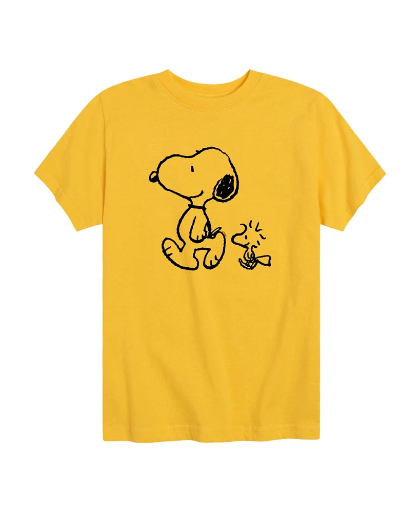 Hybrid Big Boys Peanuts Snoopy Woodstock Graphic Tee