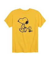 Hybrid Big Boys Peanuts Snoopy Woodstock Graphic Tee