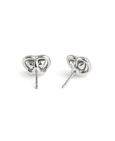 Coach Faux Stone Halo Heart Stud Convertible Earrings