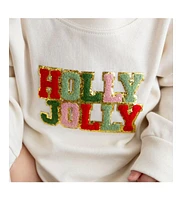 Sweet Wink Baby Girls Holly Jolly Patch Christmas Long Sleeve Romper