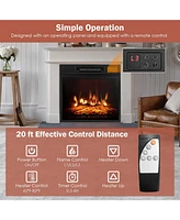 Sugift 18 Inch Electric Fireplace Inserted with Adjustable Led Flame