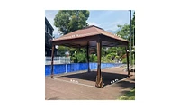 Slickblue Pop-Up Gazebo Canopy with Removable Zipper Netting and 2-Tier Soft Top for Events