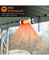 Sugift 1500W Wall-Mounted Electric Heater Patio Infrared Heater with Remote Control