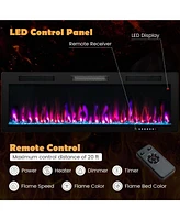 Sugift Electric Fireplace 50 Inches Recessed and Wall Mounted