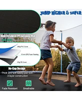 Gymax 15FT Recreational Trampoline w/ Inner Enclosure Net Basketball Hoop Ladder