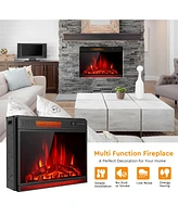 Sugift 28 Inch Electric Freestanding and Recessed Fireplace with Remote