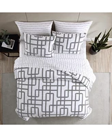 City Scene Mainline Microfiber Black & White 2 Piece Comforter Set-Twin