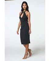 Bebe Women's Cutout Choker Neck Midi Dress